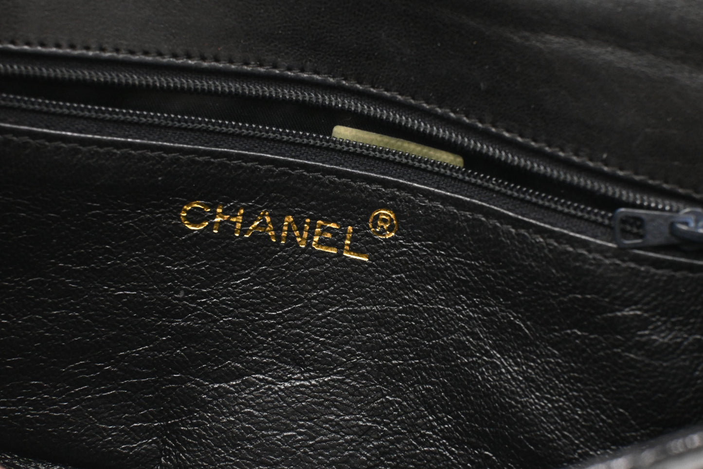 Chanel Chevron Clutch in Black Patent Leather