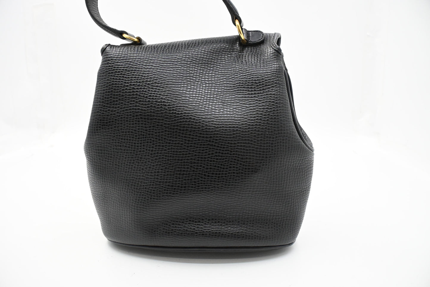 Dior Top Handle Handbag in Black Leather
