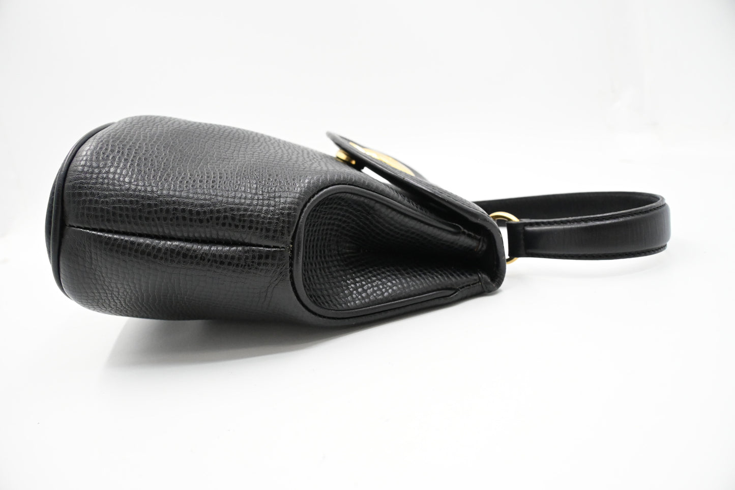 Dior Top Handle Handbag in Black Leather