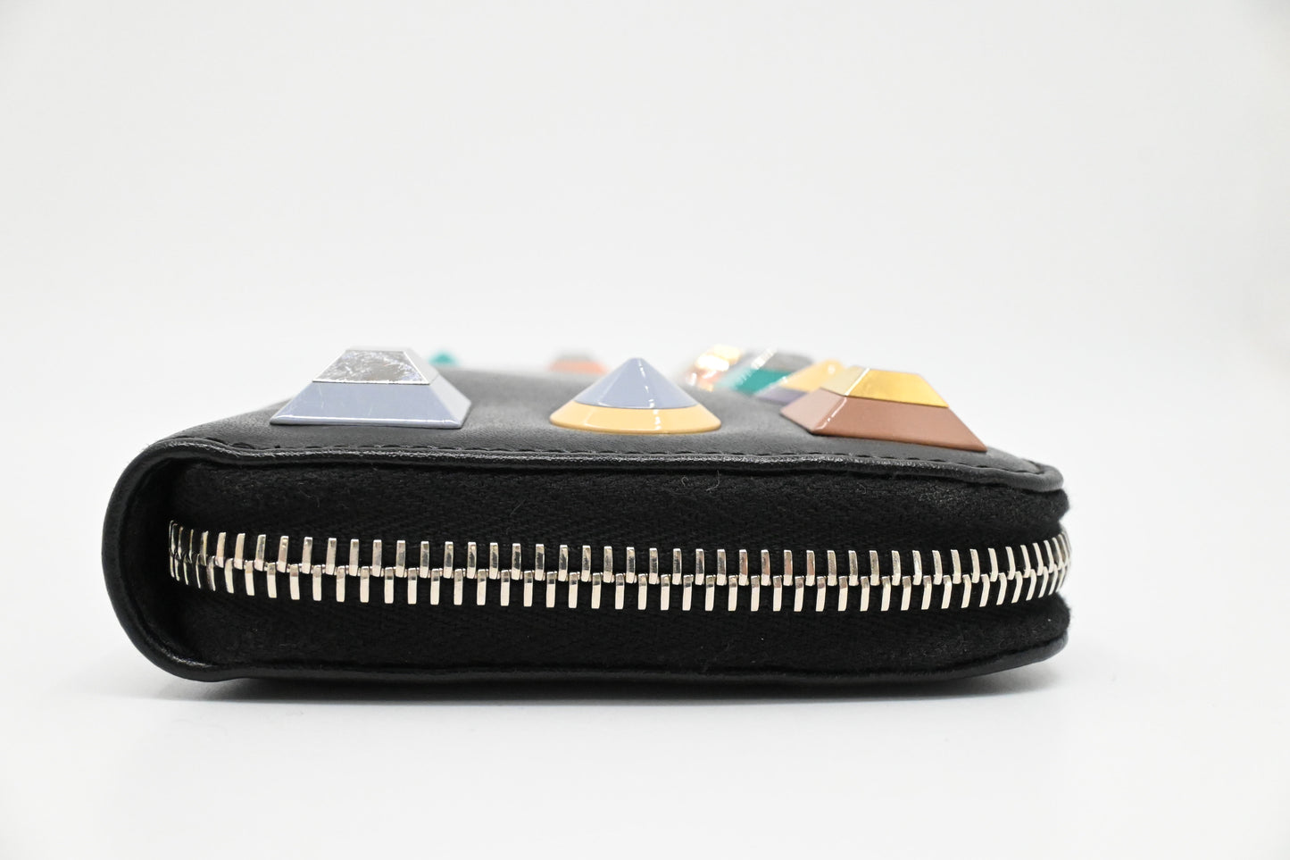 Fendi Long Studded Wallet in Black Leather