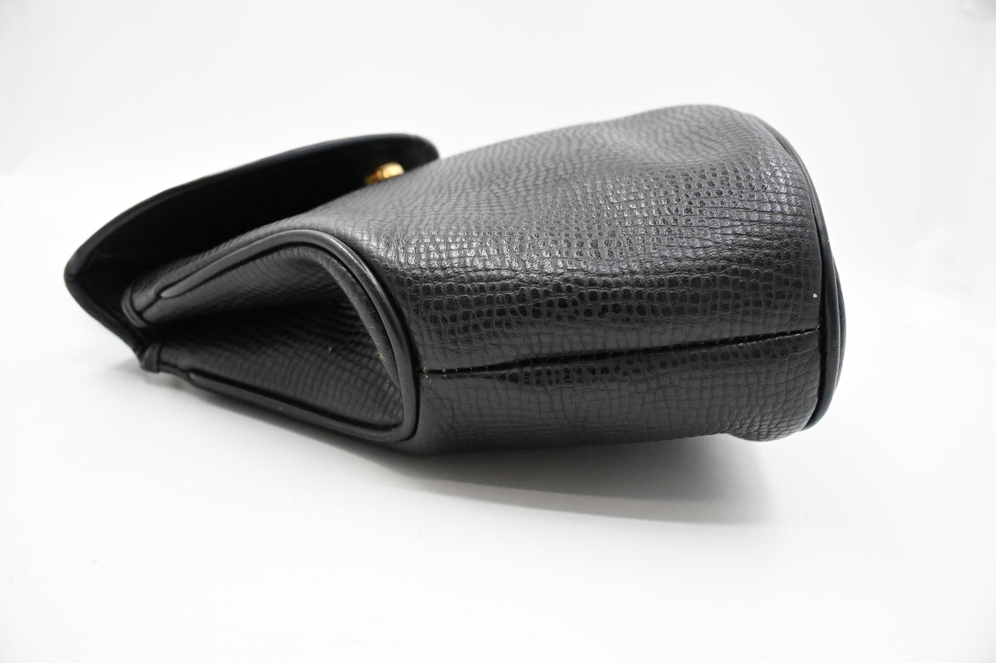 Dior Top Handle Handbag in Black Leather