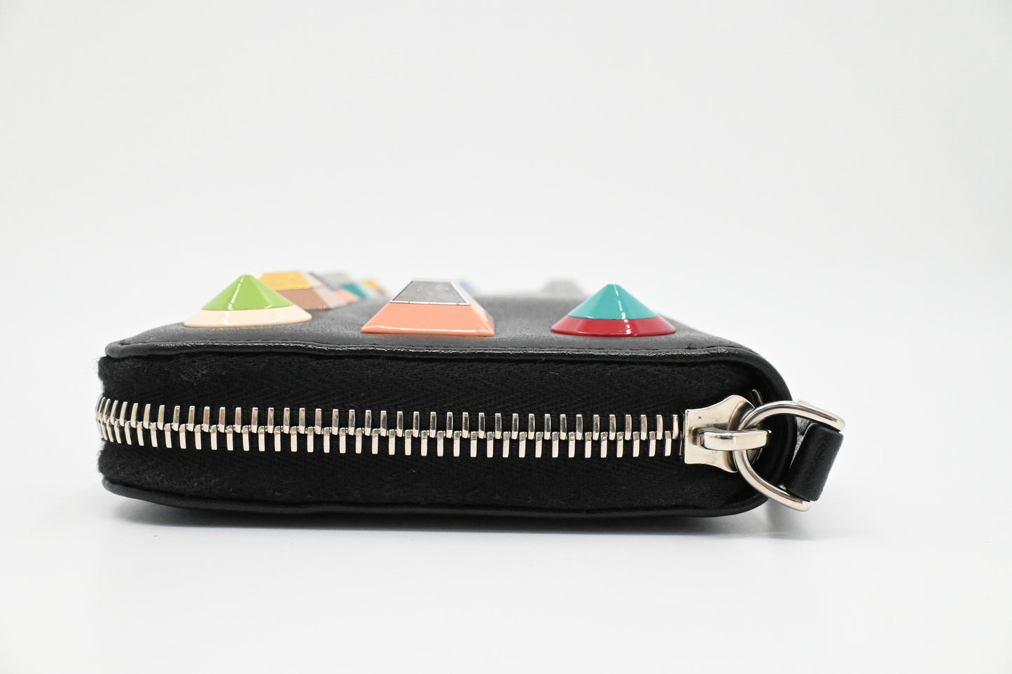 Fendi Long Studded Wallet in Black Leather