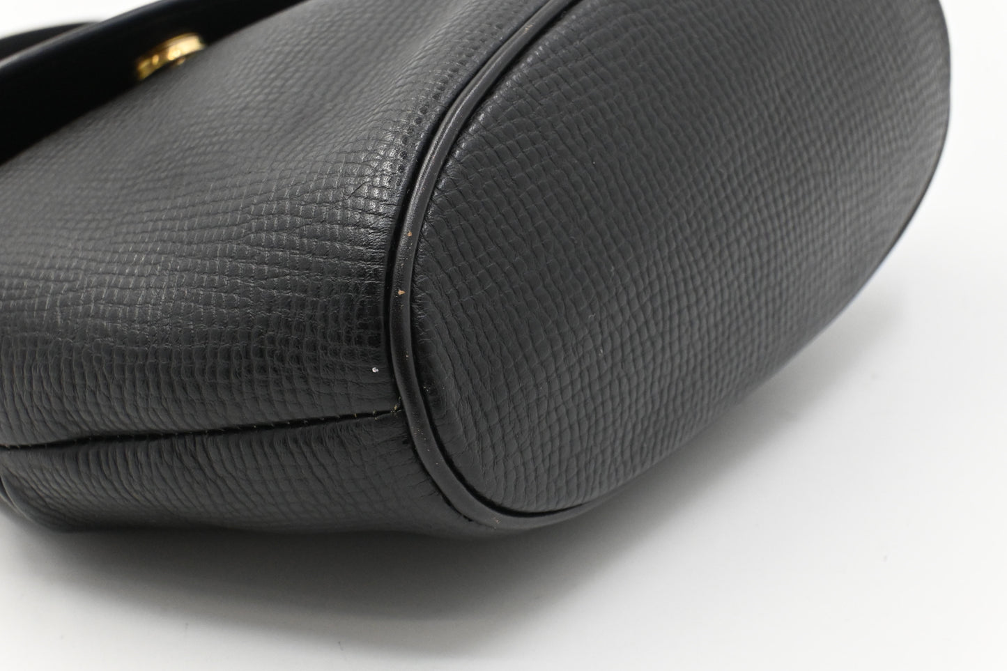 Dior Top Handle Handbag in Black Leather