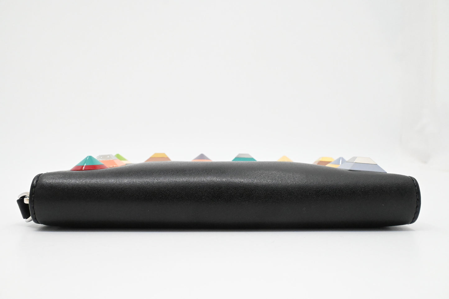 Fendi Long Studded Wallet in Black Leather