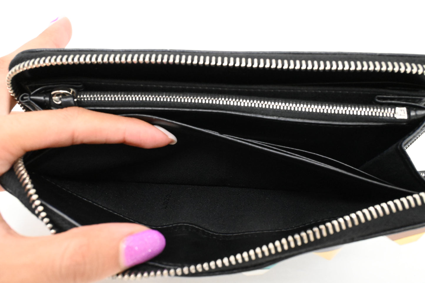 Fendi Long Studded Wallet in Black Leather