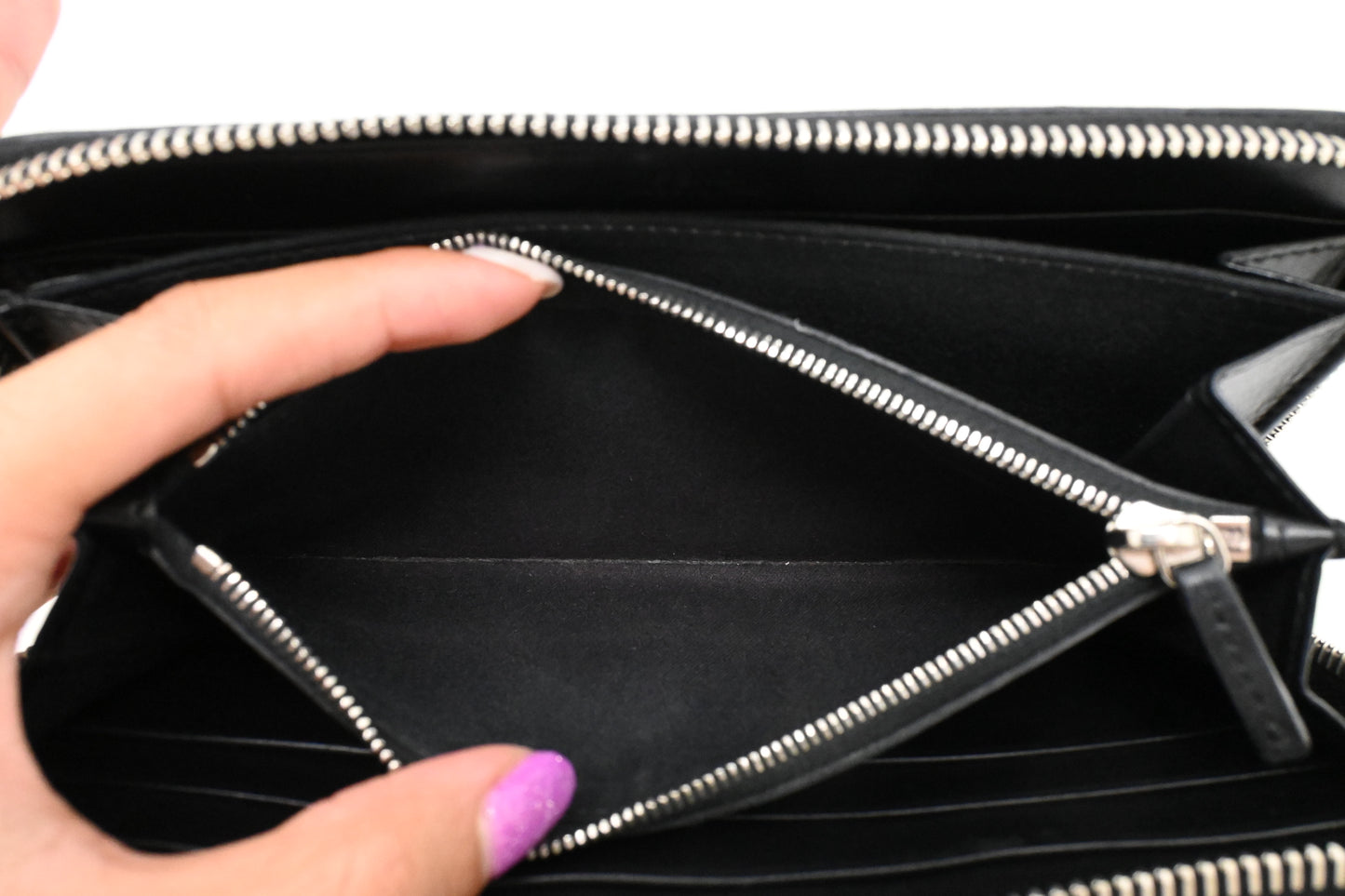 Fendi Long Studded Wallet in Black Leather