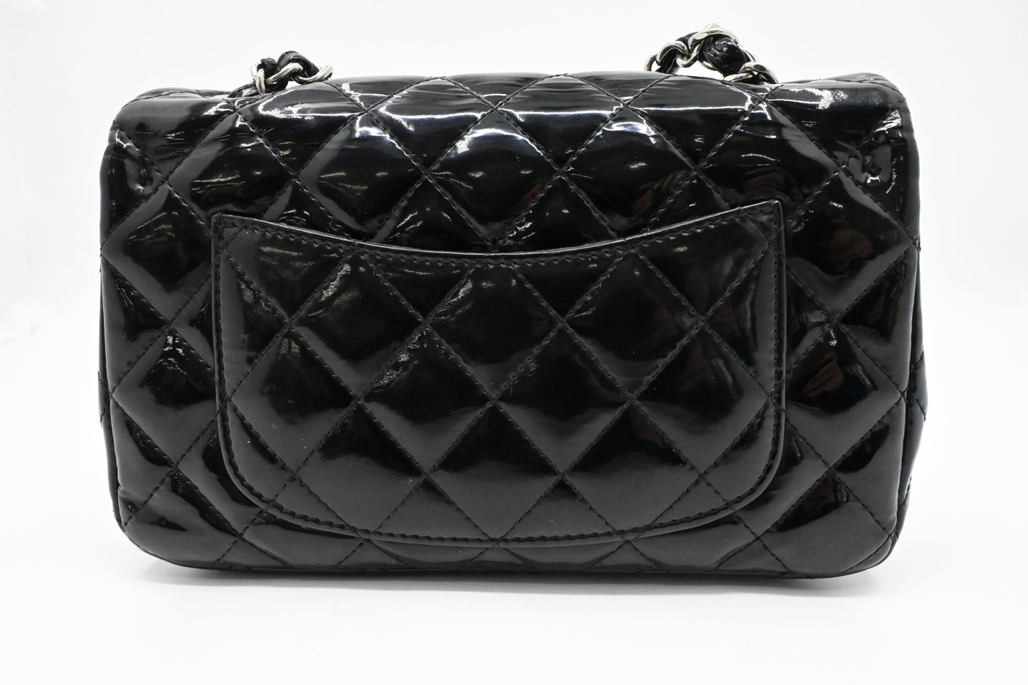 Chanel Small Flap in Black Mattelassé Patent Leather