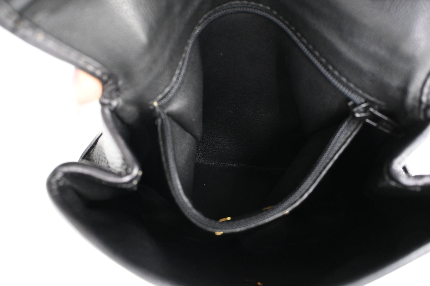 Dior Top Handle Handbag in Black Leather