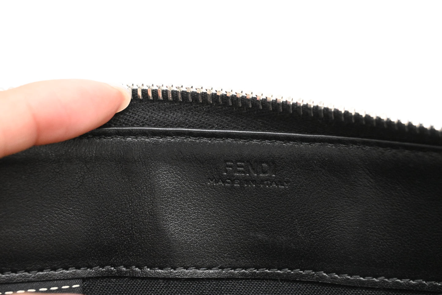 Fendi Long Studded Wallet in Black Leather