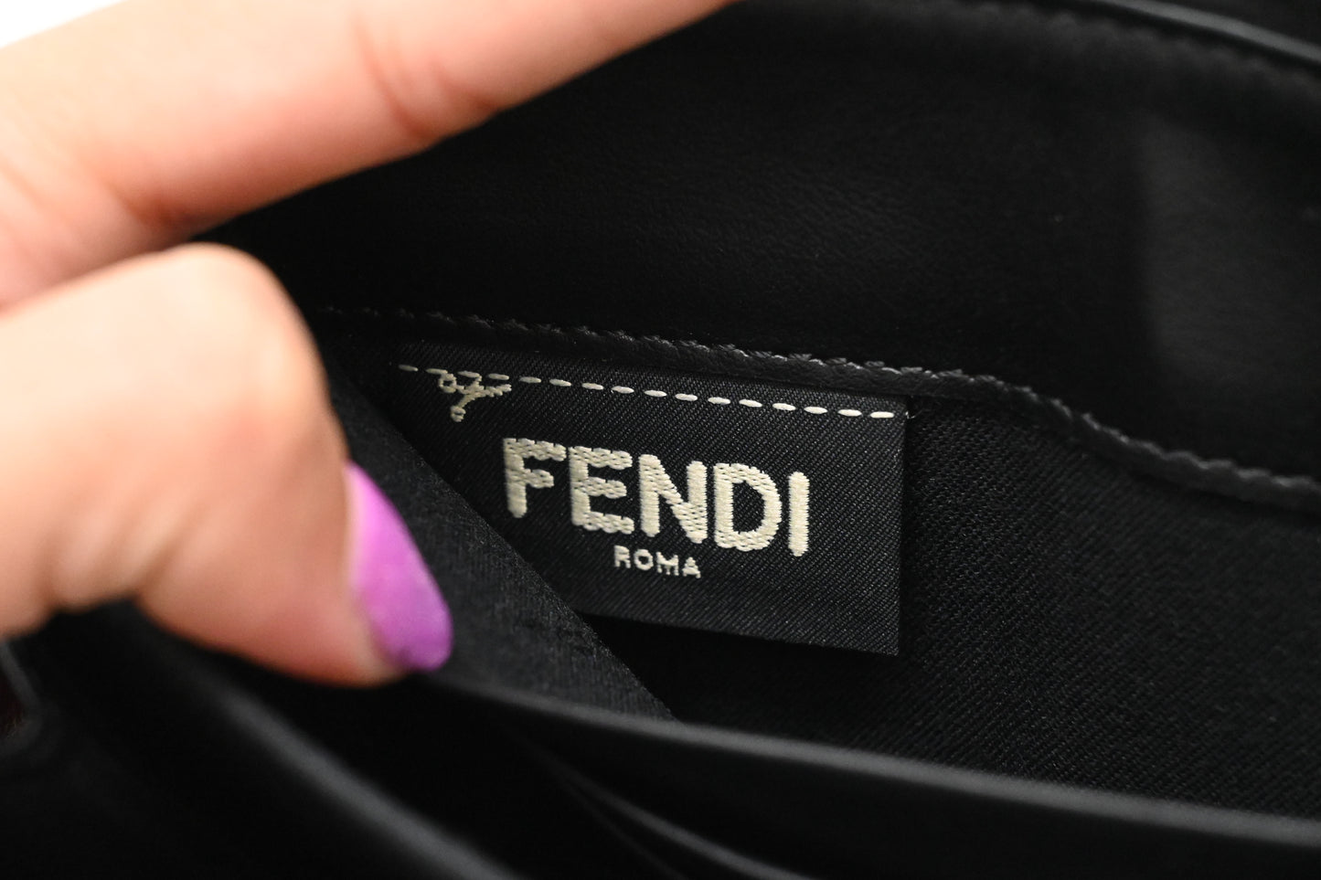 Fendi Long Studded Wallet in Black Leather