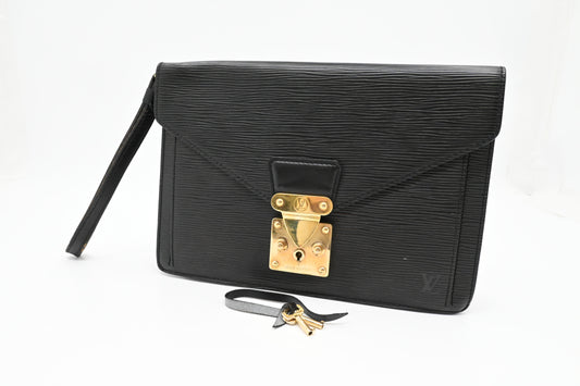 Louis Vuitton Sellier Dragonne in Black Epi Leather