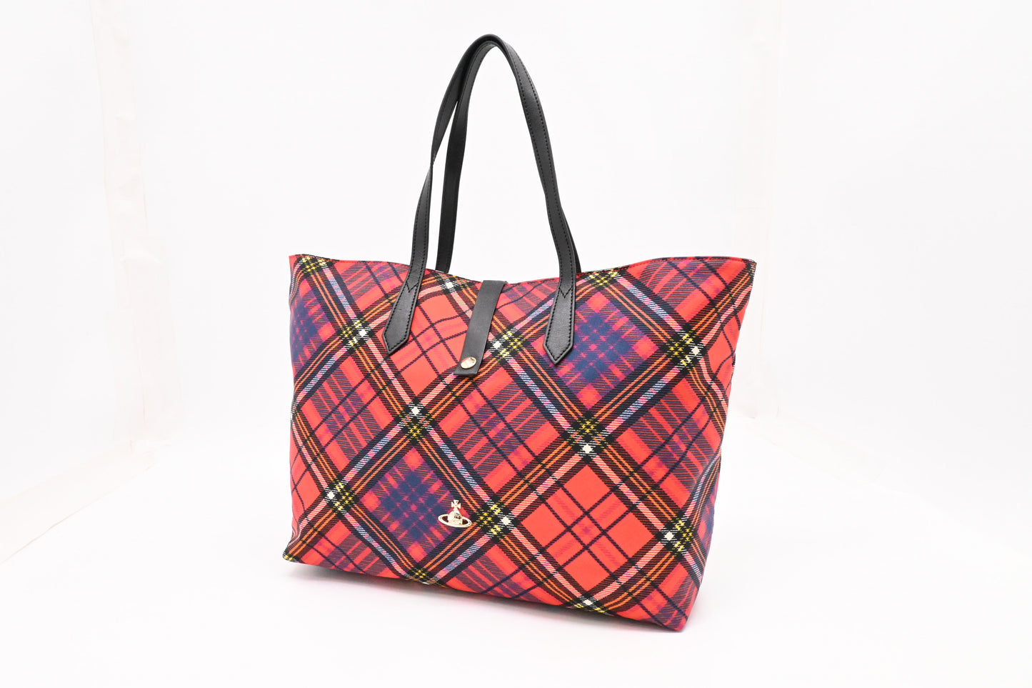 Vivienne Westwood Tote in Red Plaid Nylon