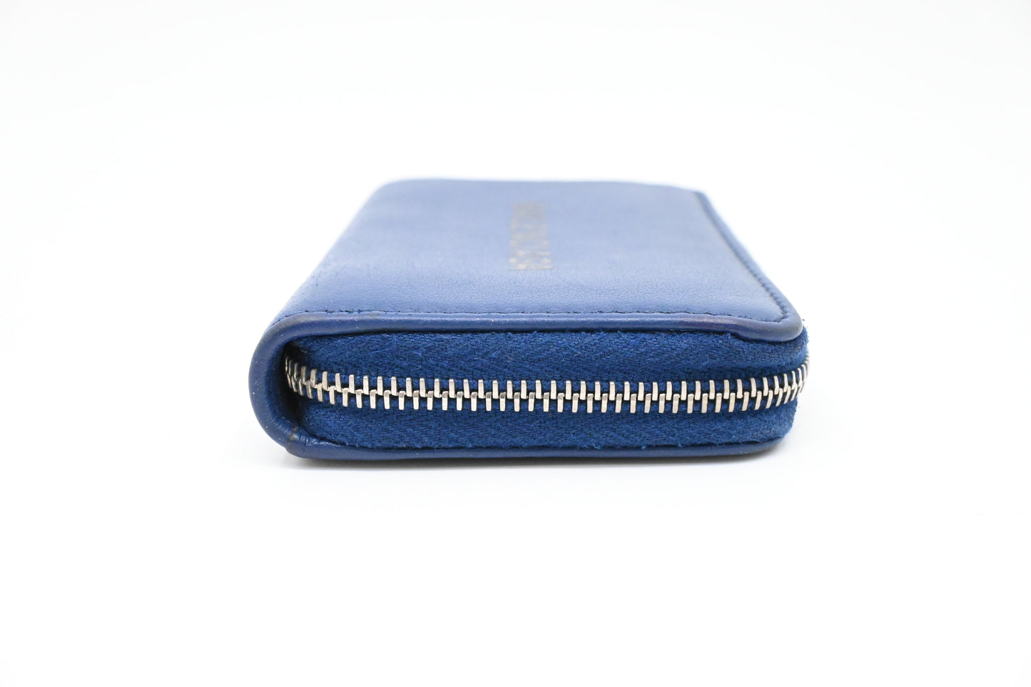 Balenciaga Zippy Coin Case in Blue Leather