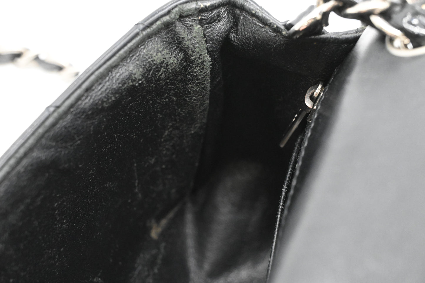 Chanel Small Flap in Black Mattelassé Patent Leather