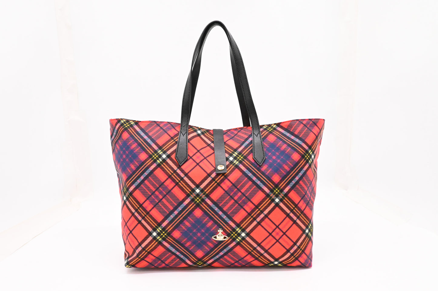 Vivienne Westwood Tote in Red Plaid Nylon
