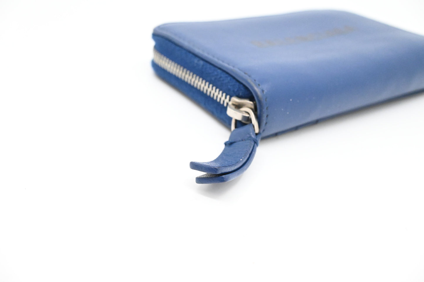 Balenciaga Zippy Coin Case in Blue Leather