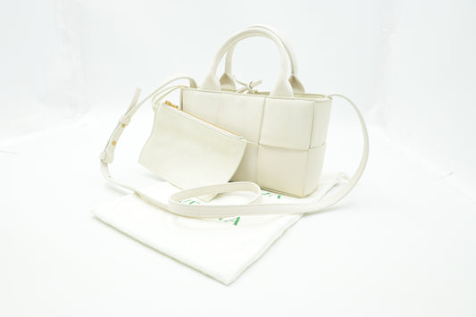 Bottega Veneta Mini Arco Tote in White Leather