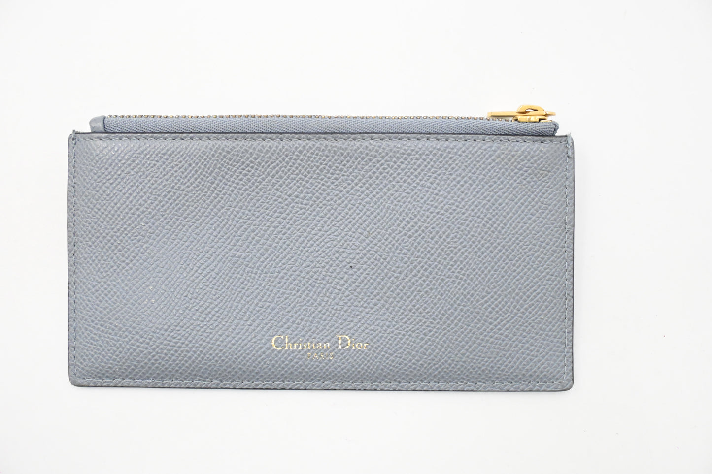 Dior Saddle Wallet on Chain in Gray Leather