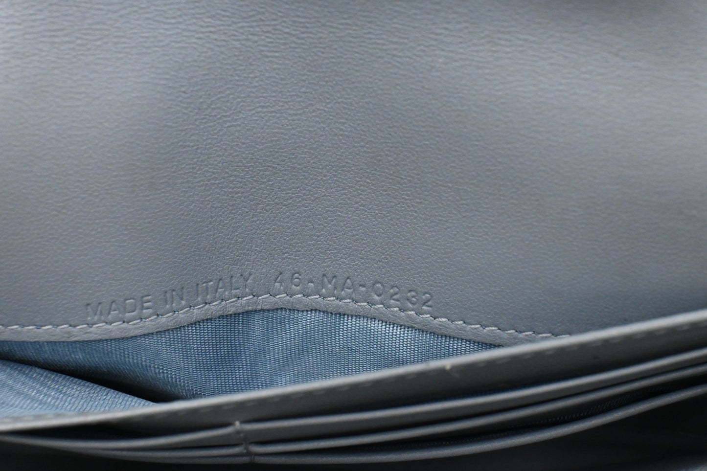 Dior Saddle Wallet on Chain in Gray Leather