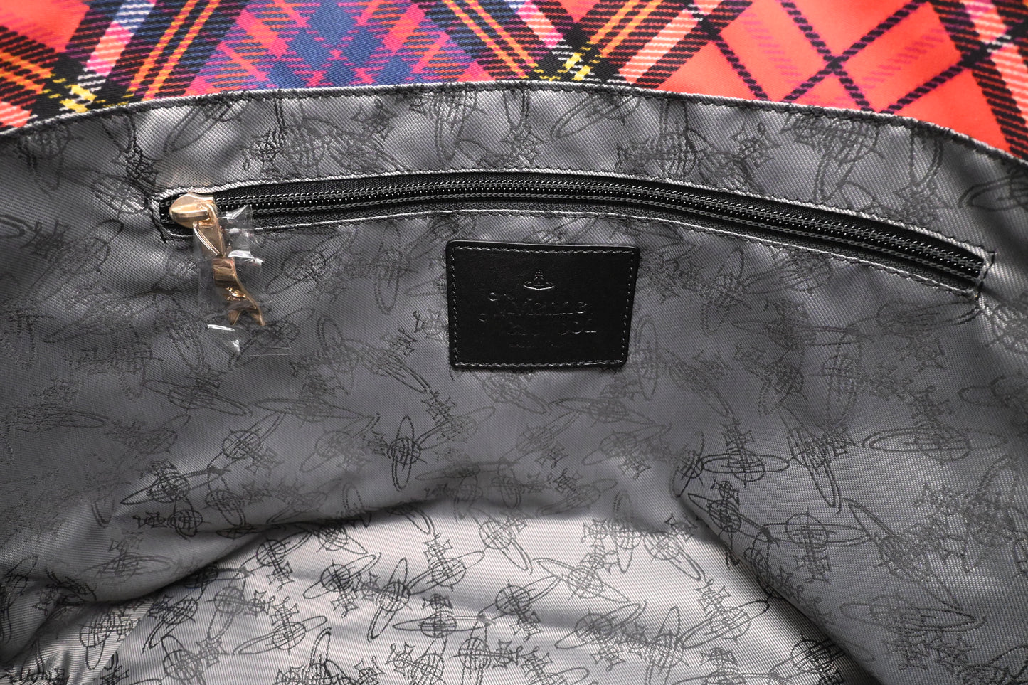 Vivienne Westwood Tote in Red Plaid Nylon