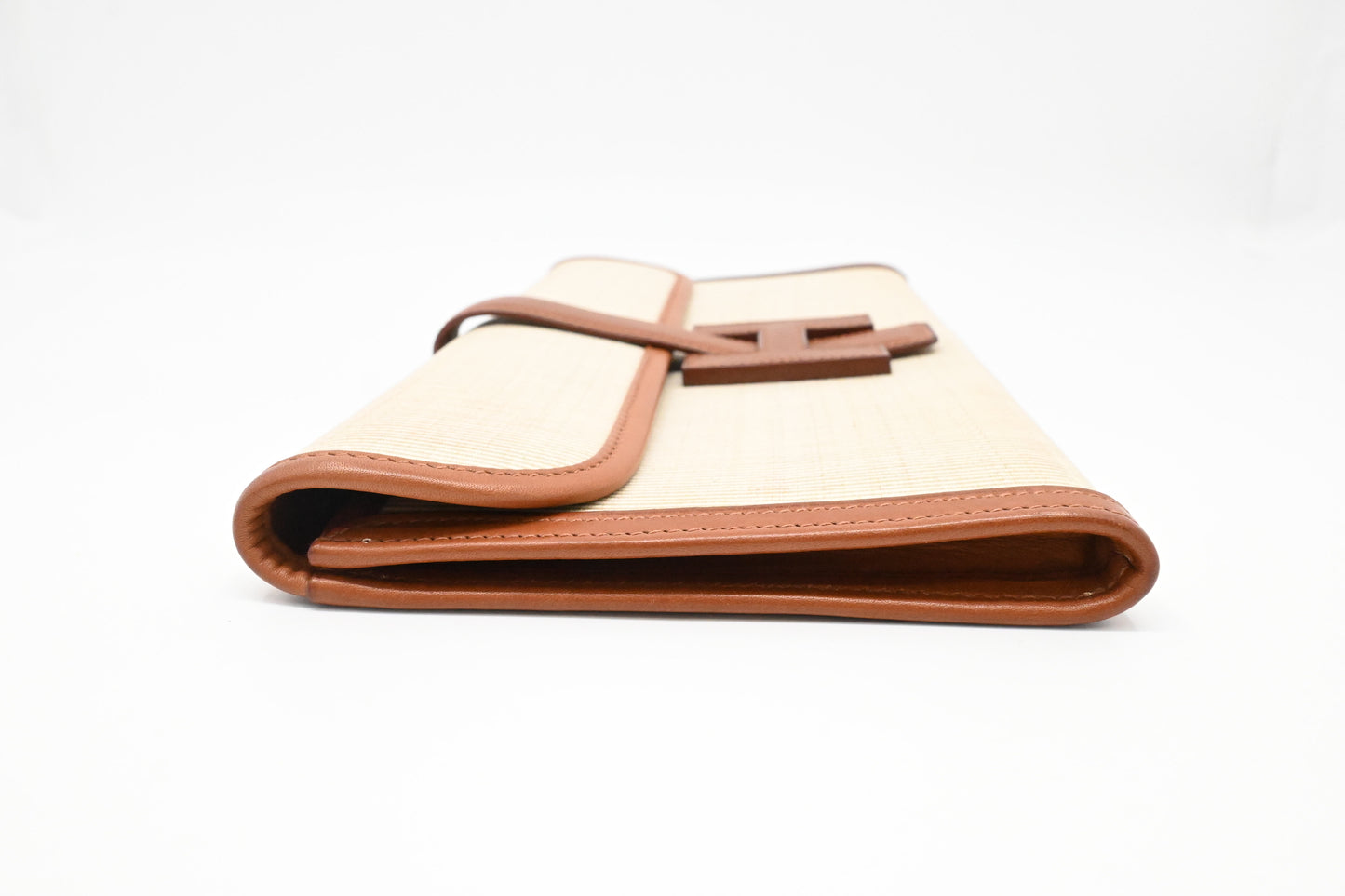 Hermes Jige Elan PM in Wicker and Light Brown Leather
