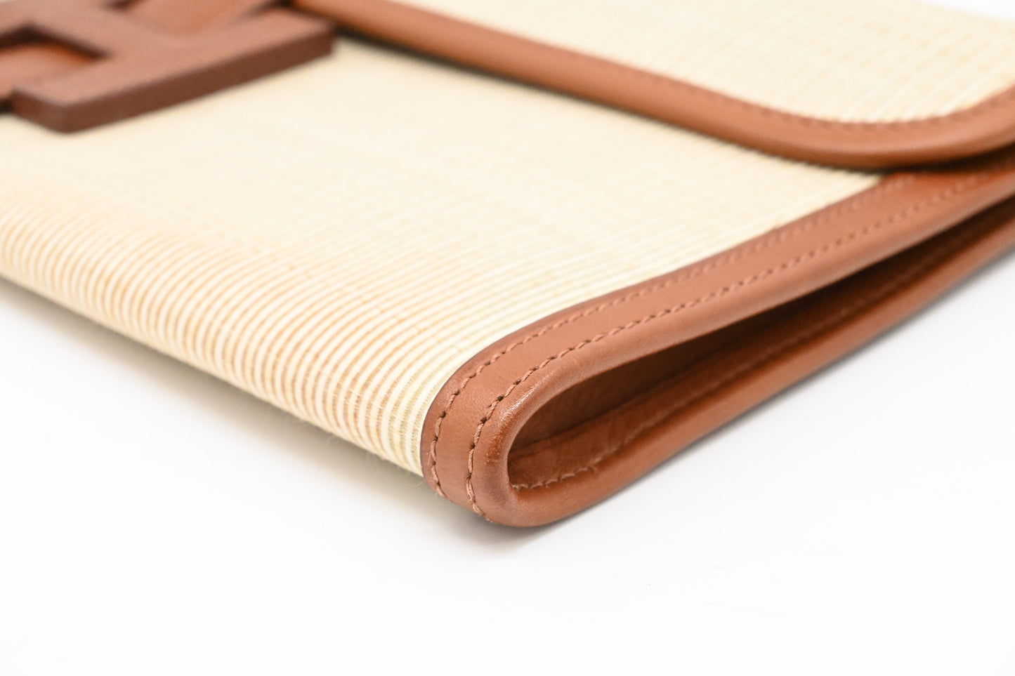 Hermes Jige Elan PM in Wicker and Light Brown Leather