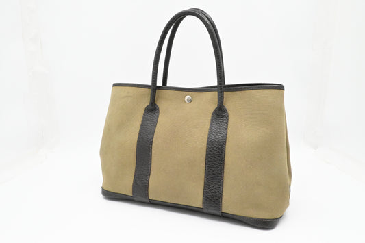 Hermes Garden Party 36 in Green Canvas