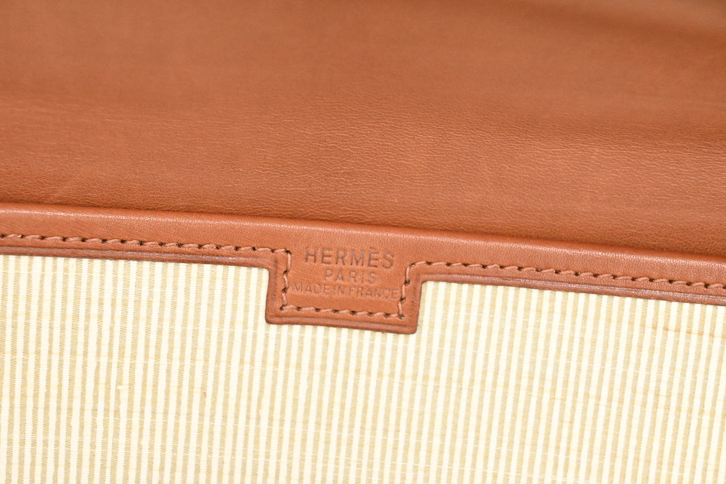 Hermes Jige Elan PM in Wicker and Light Brown Leather