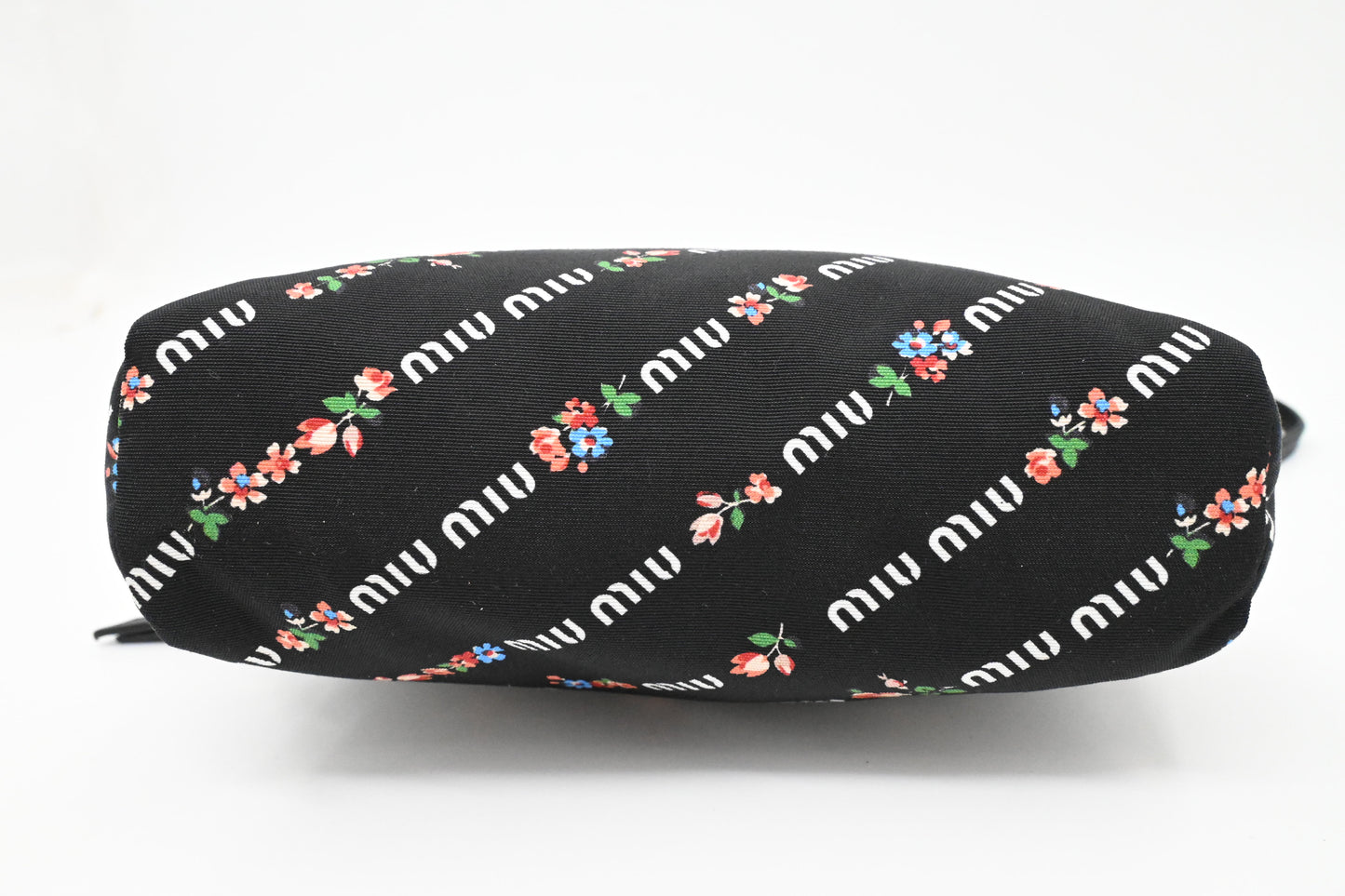 Miu Miu Wrist Pouch in Floral Black Canvas