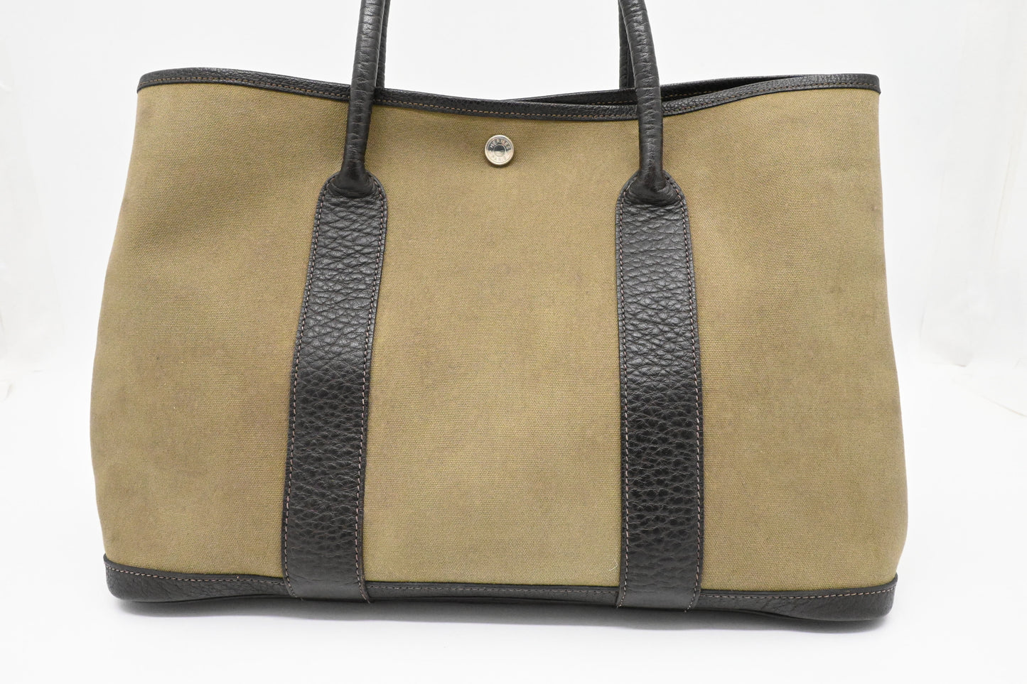 Hermes Garden Party 36 in Green Canvas