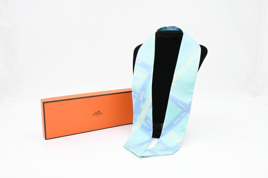 Hermes Twilly in Blue Silk