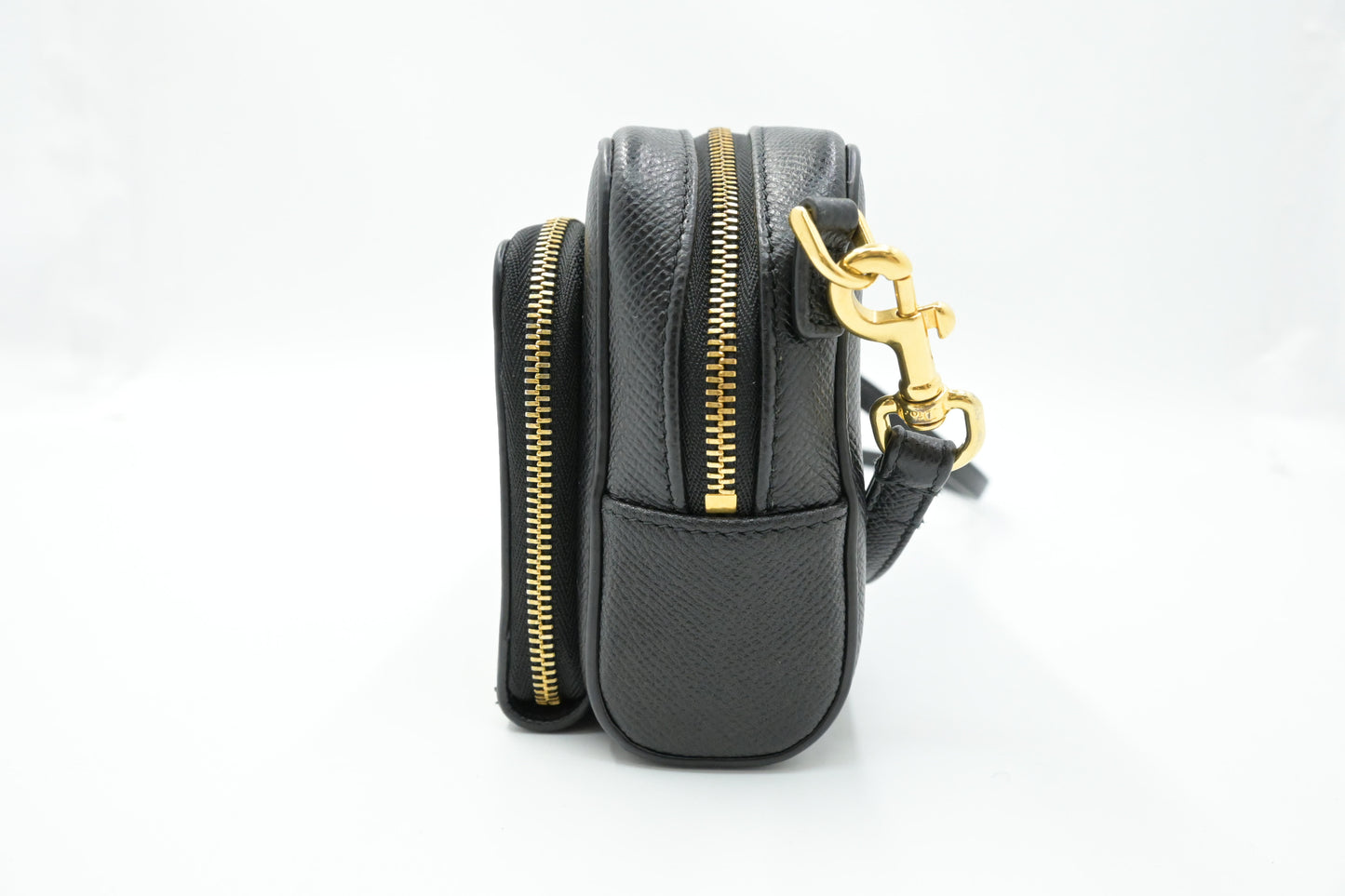 Dior Caro Double Pouch in Black Leather