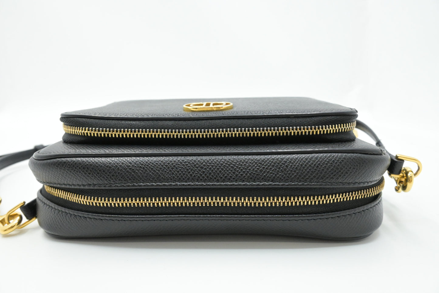 Dior Caro Double Pouch in Black Leather
