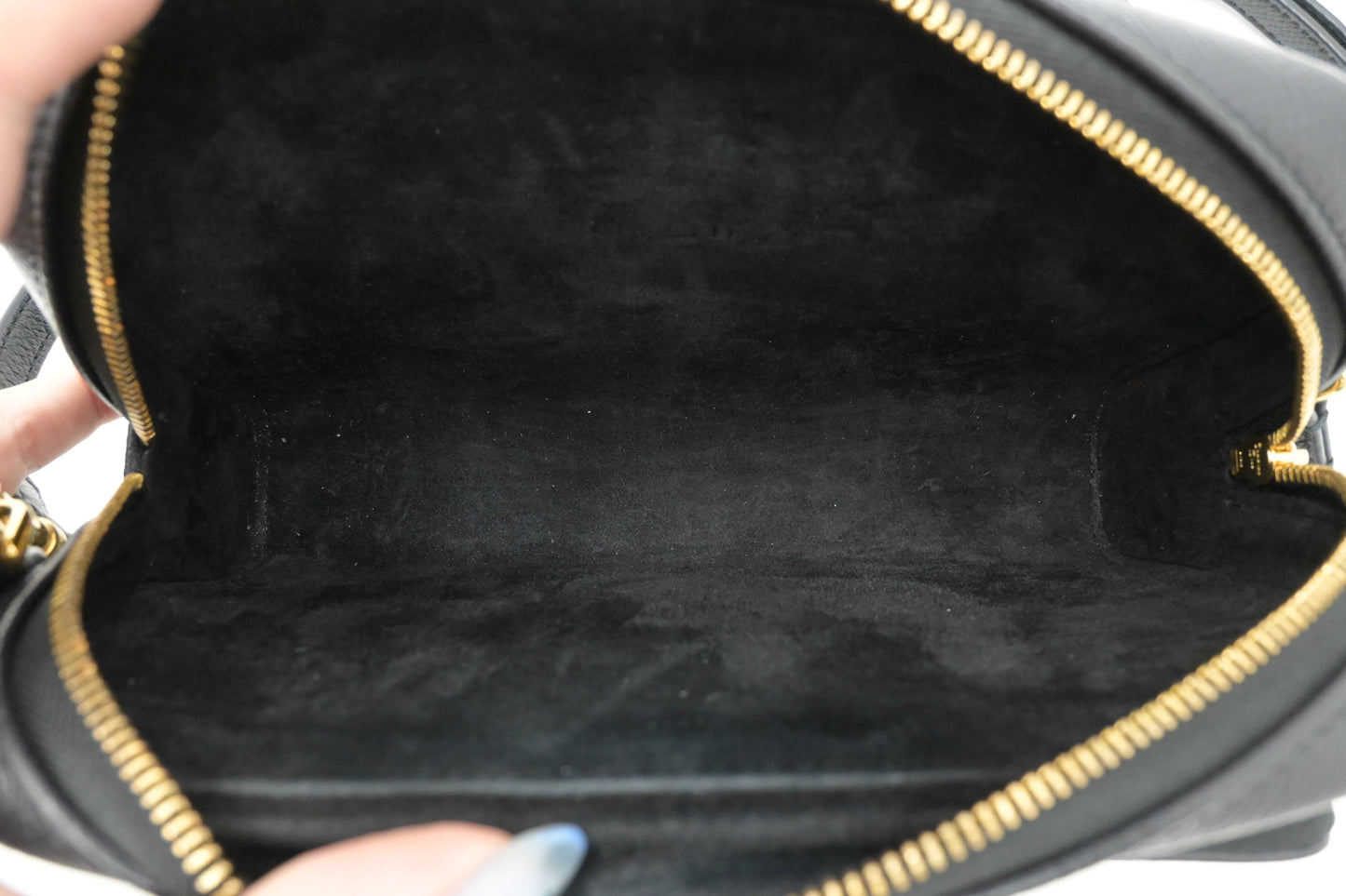 Dior Caro Double Pouch in Black Leather
