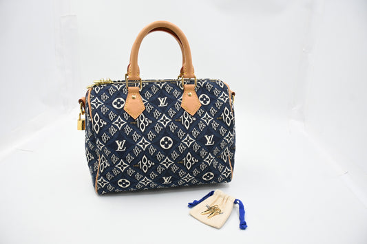 Louis Vuitton Speedy 25 Bandouliere in Blue "Since 1854" Canvas