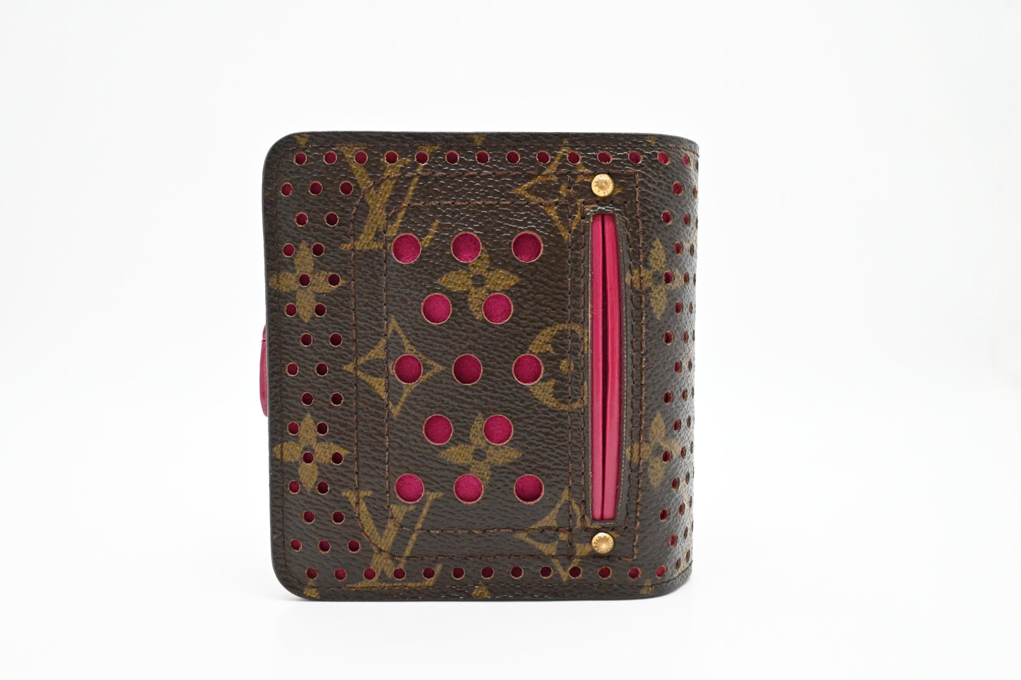 Louis Vuitton Compact Wallet in Pink Perforated Canvas