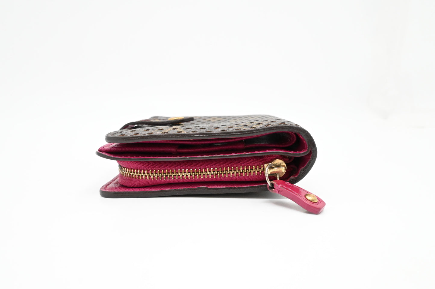 Louis Vuitton Compact Wallet in Pink Perforated Canvas