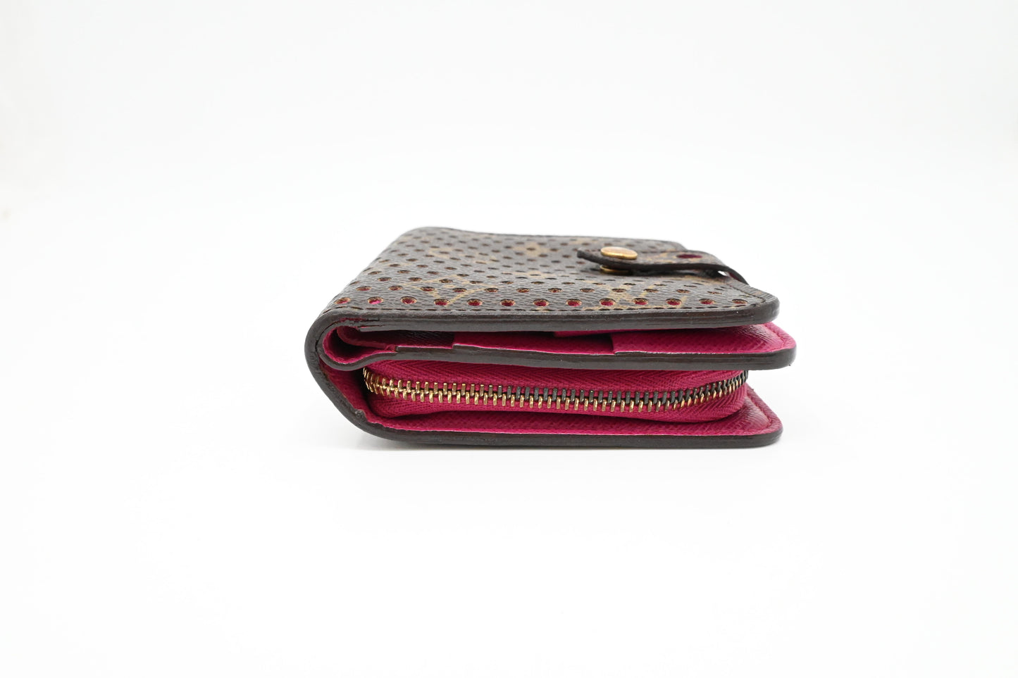 Louis Vuitton Compact Wallet in Pink Perforated Canvas