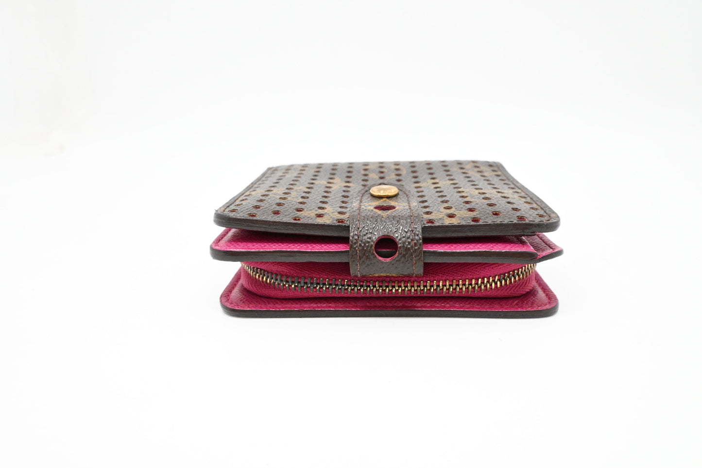 Louis Vuitton Compact Wallet in Pink Perforated Canvas