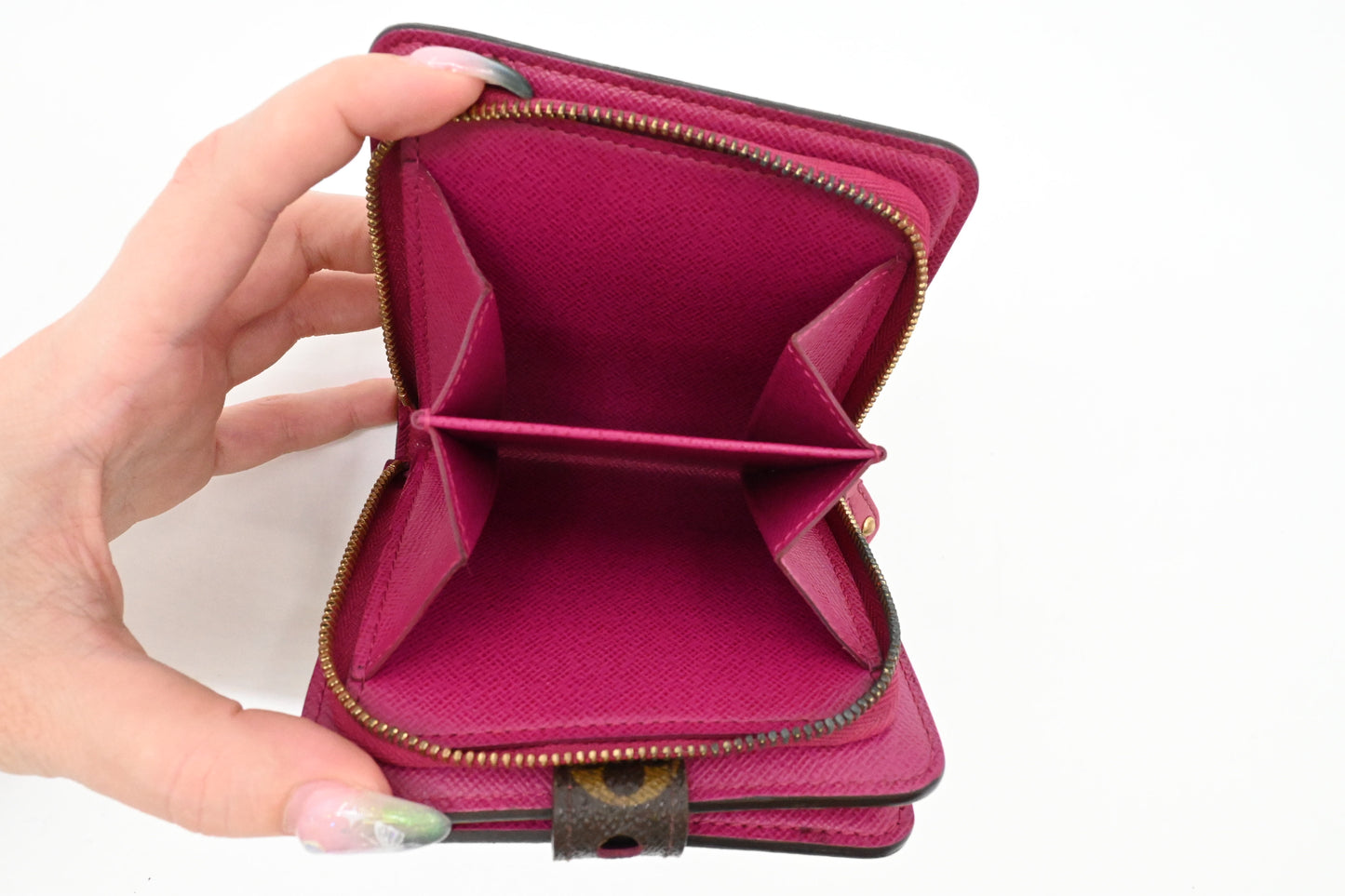 Louis Vuitton Compact Wallet in Pink Perforated Canvas