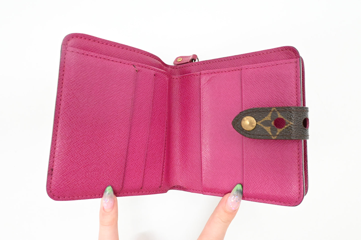 Louis Vuitton Compact Wallet in Pink Perforated Canvas