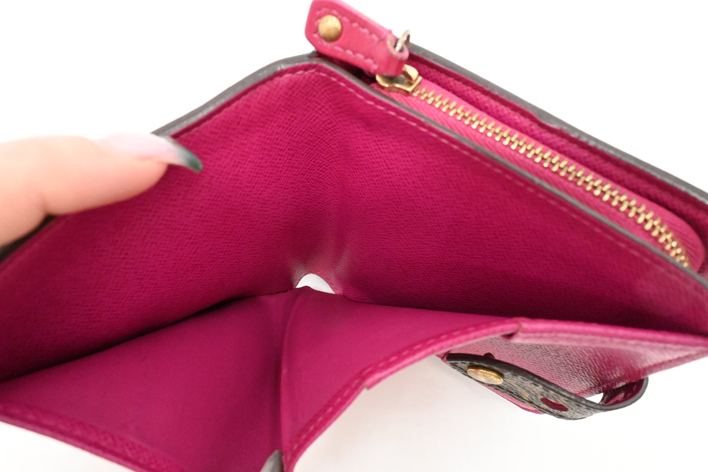 Louis Vuitton Compact Wallet in Pink Perforated Canvas