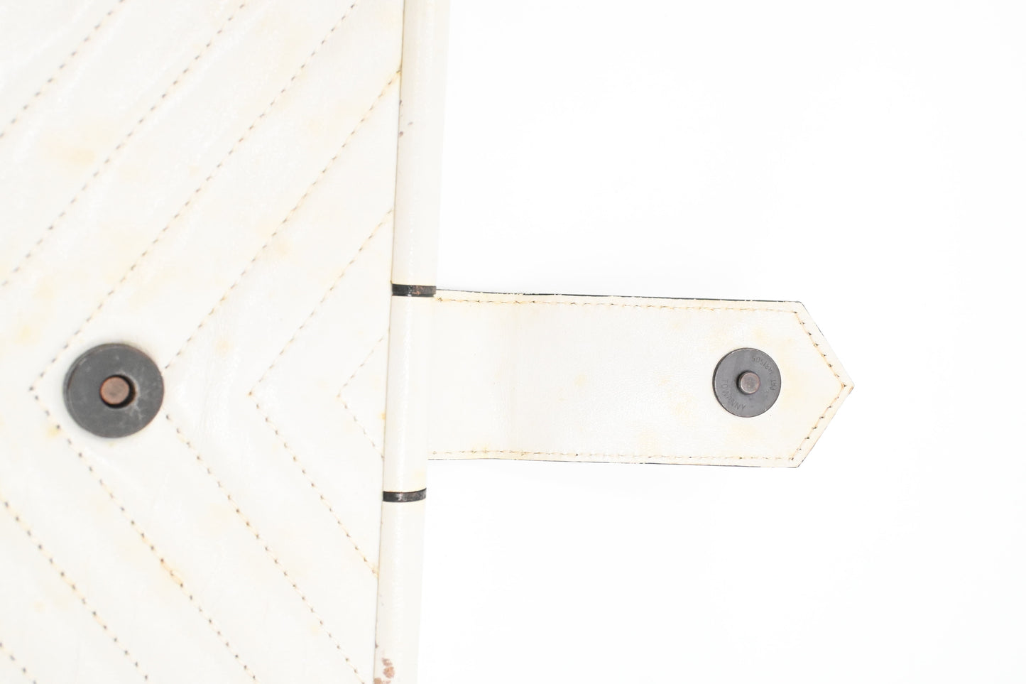 YSL Saint Laurent Clutch in White Chevron Leather