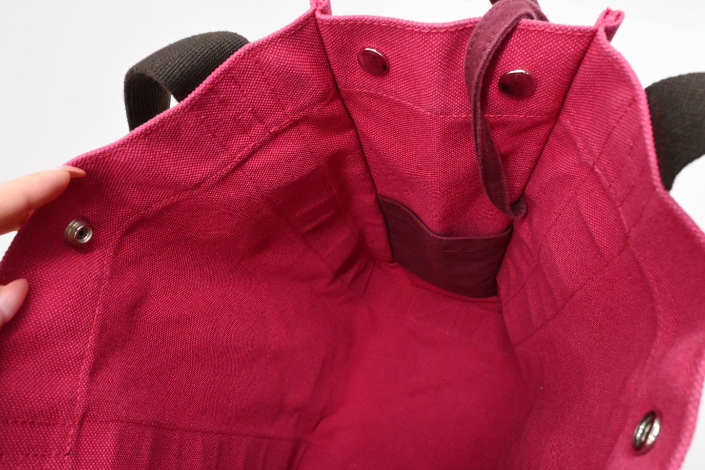 Hermes Herline Tote in Pink Canvas