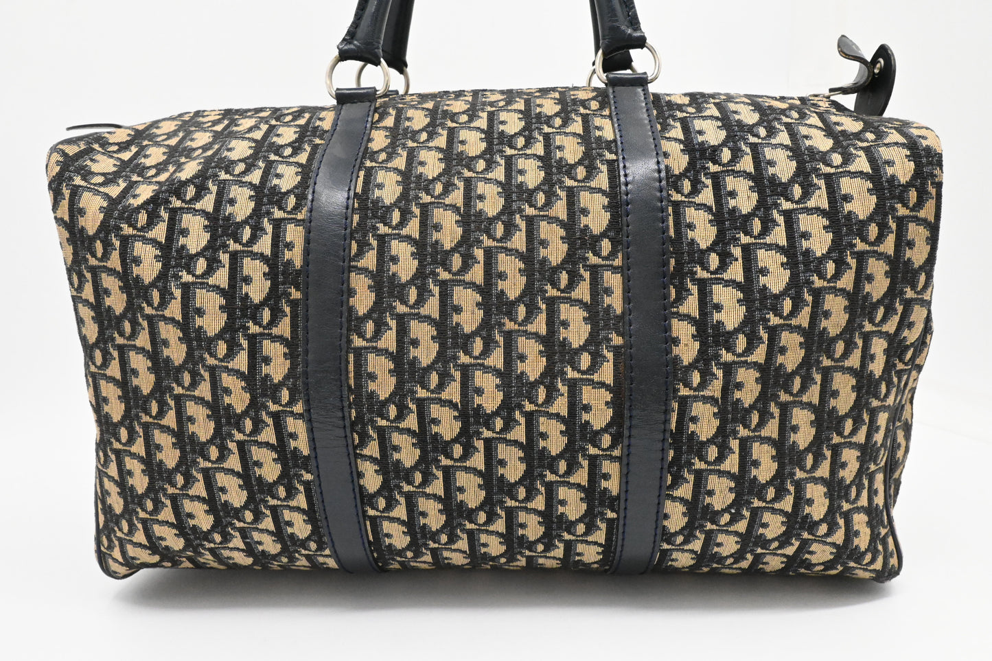 Dior Boston Bag in Navy Blue Oblique Canvas