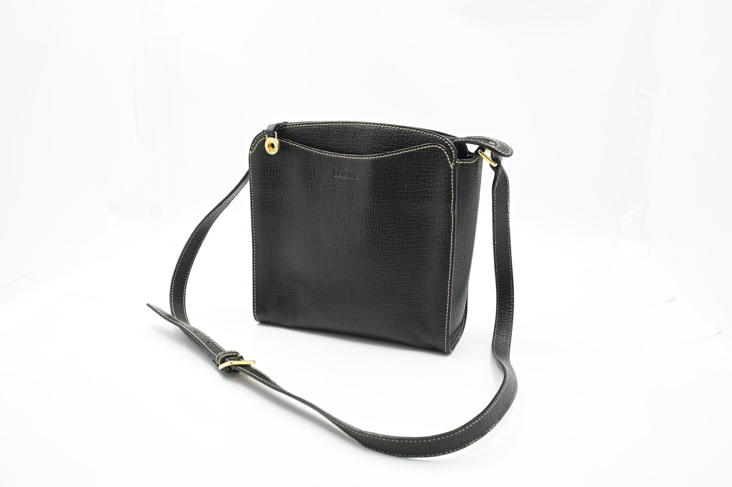 Loewe Square Crossbody in Black Leather