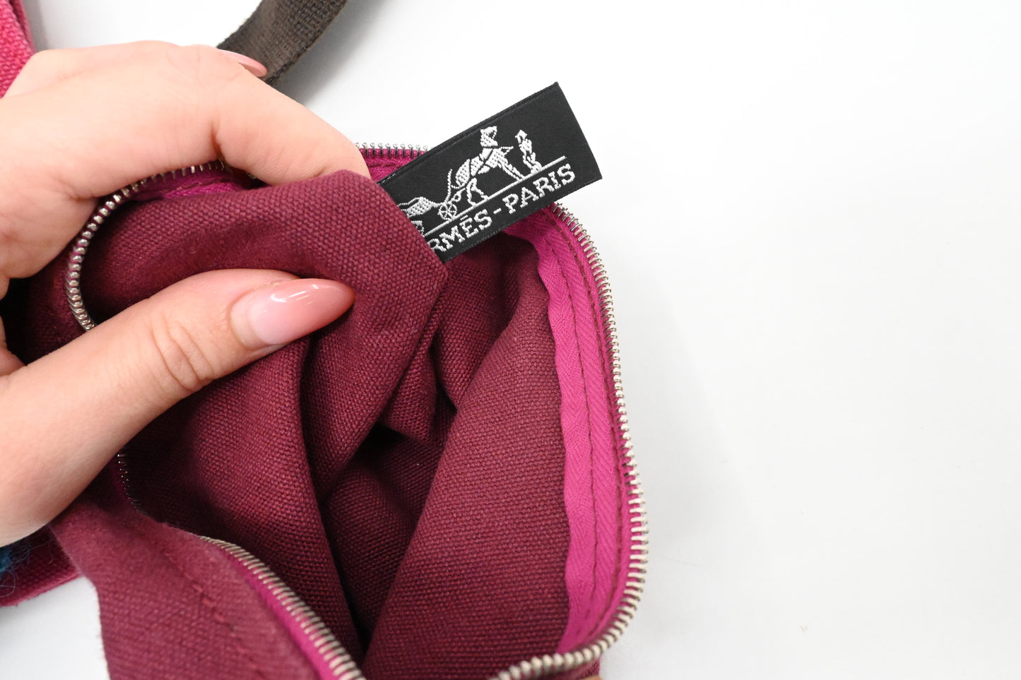 Hermes Herline Tote in Pink Canvas