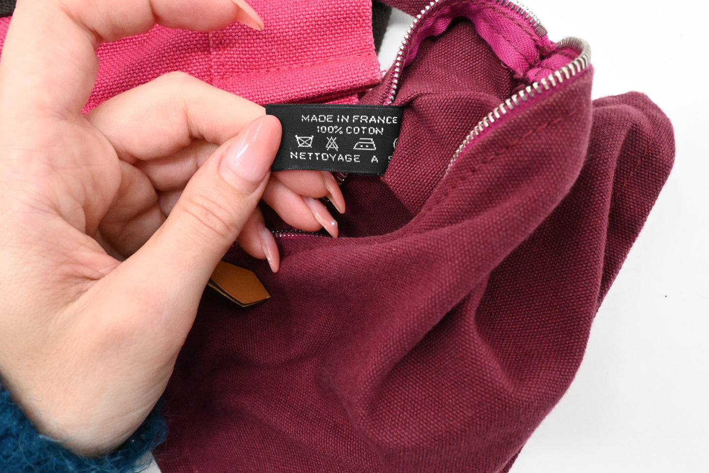 Hermes Herline Tote in Pink Canvas