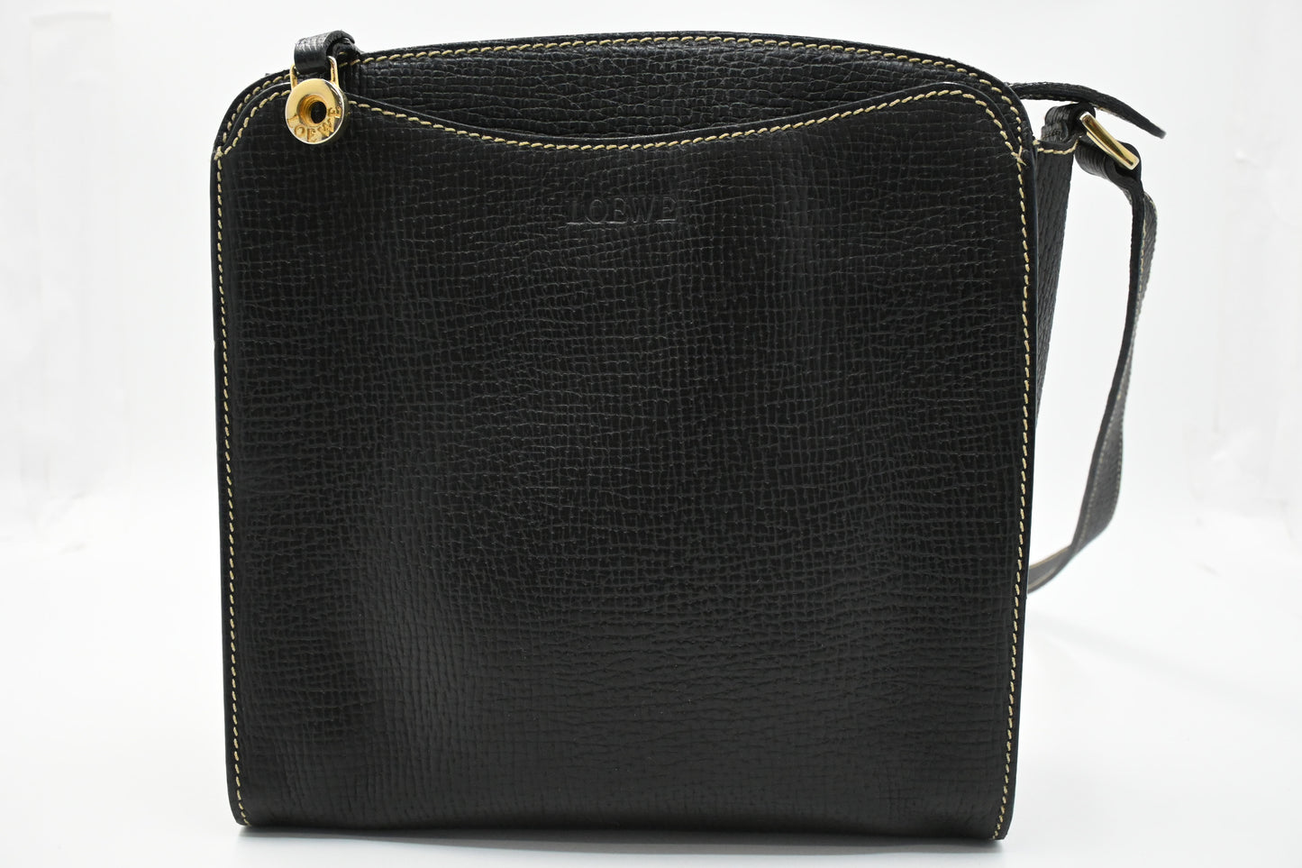 Loewe Square Crossbody in Black Leather