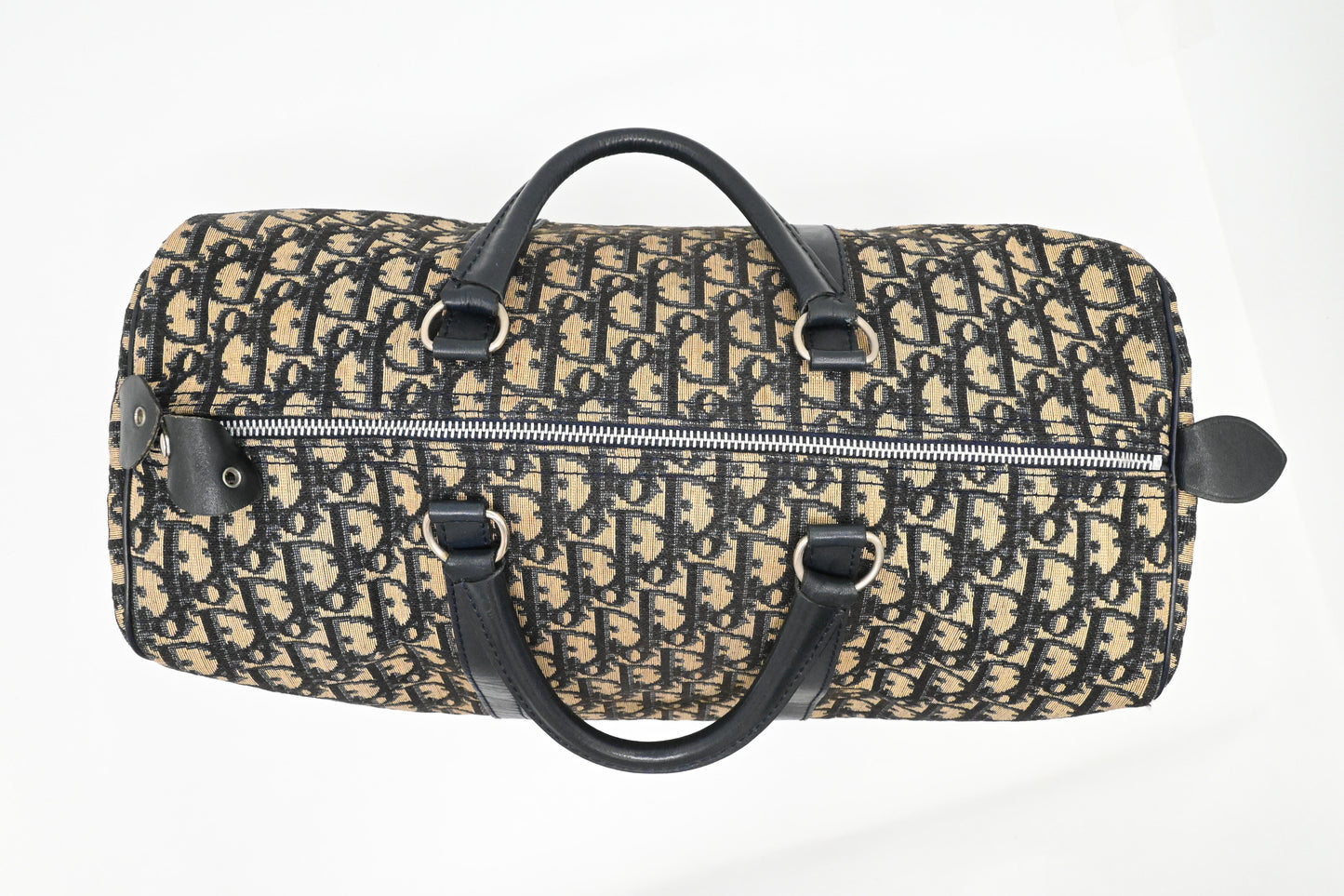 Dior Boston Bag in Navy Blue Oblique Canvas